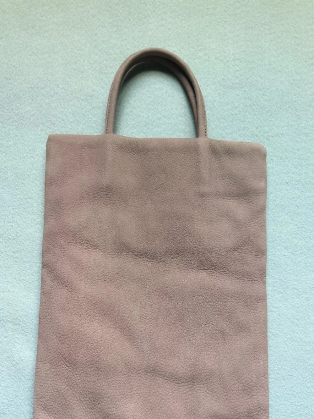BAGGU Natural Milled Leather Tote Bag NWT Taupe Blush USA Made